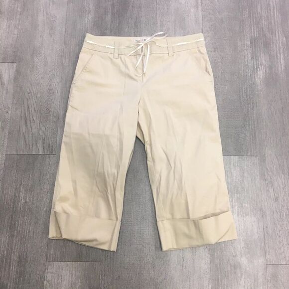Tommy Hilfiger Cropped pants Womens‎ size 4 khaki capri lace accents - Picture 1 of 3